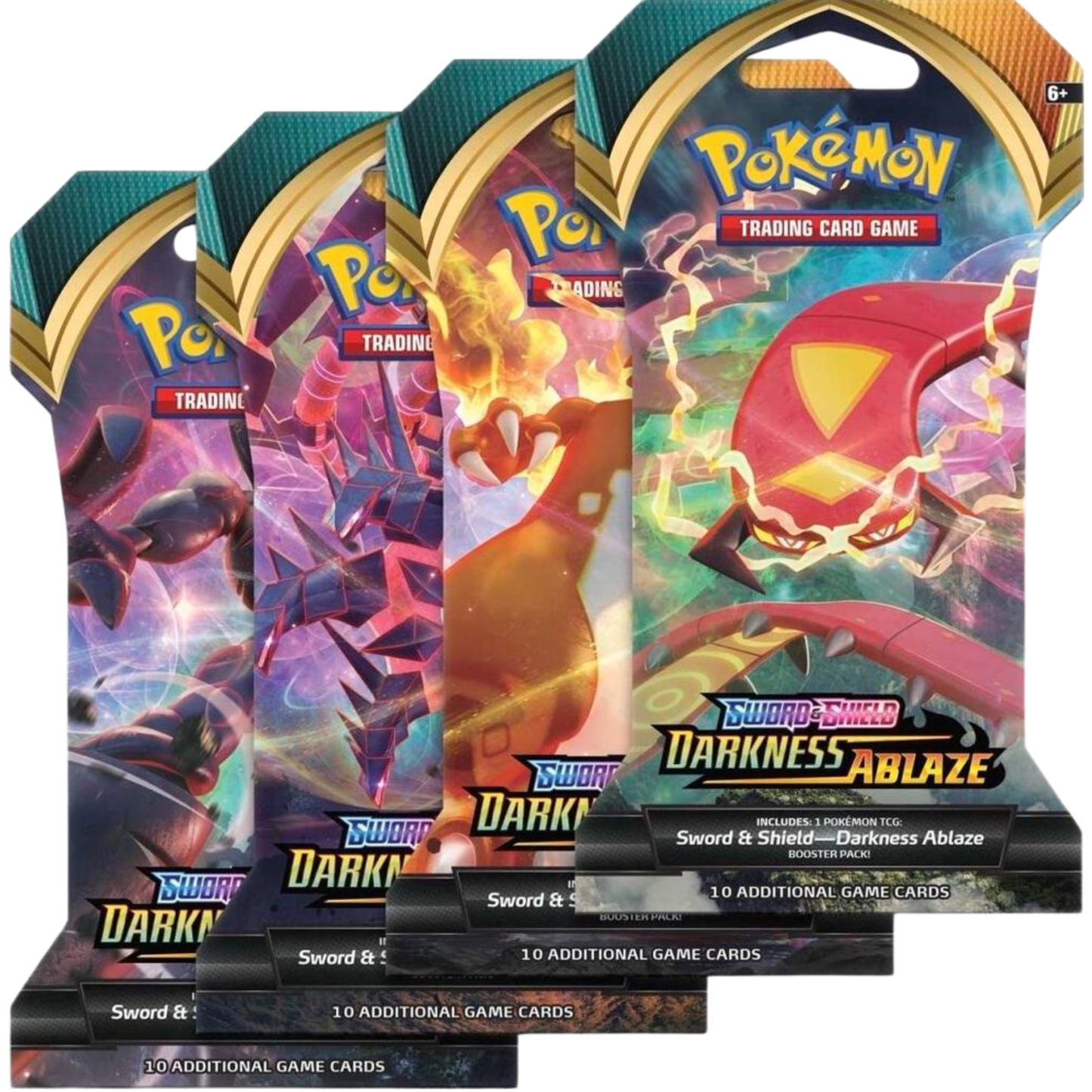 Pokémon TCG Sword & Shield Darkness Ablaze Sleeved Booster Pack Art Set