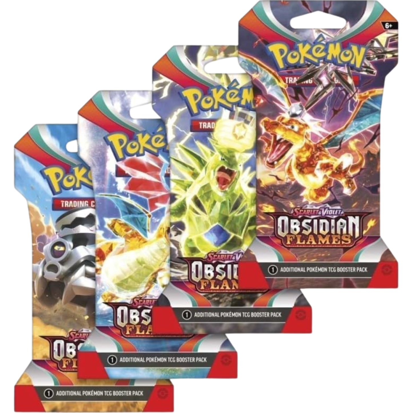 Pokémon TCG Scarlet & Violet Obsidian Flames Sleeved Booster Pack Art Set