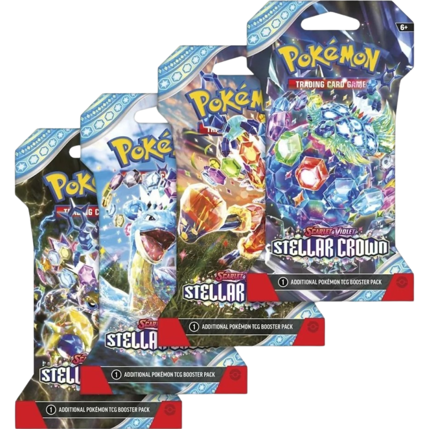 Pokémon TCG Scarlet & Violet Stellar Crown Sleeved Booster Pack Art Set